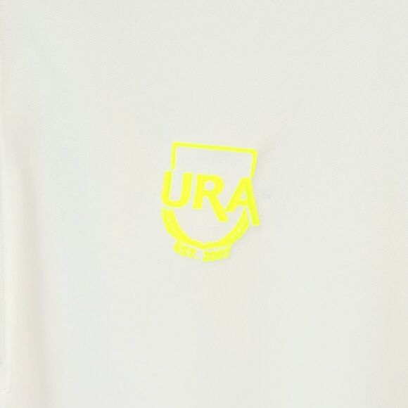 NIKE GOLF Men's White Blue Neon Quarter Zip Pullover Size Large URA Logo Sport - Picture 10 of 13